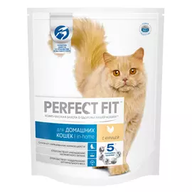 корм для кошек PERFECT FIT с курицей 1,2кг для домашних