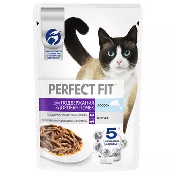 корм для кошек PERFECT FIT с лососем 75г