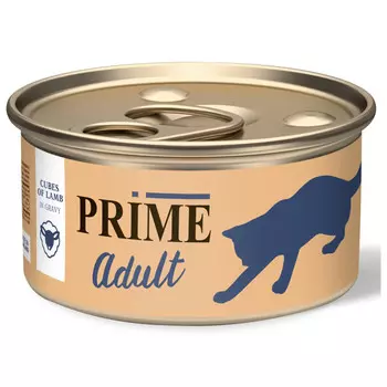 корм для кошек Prime ягненок кусочки в соусе 75г