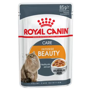 корм для кошек ROYAL CANIN в желе 85г от 12мес. для поддержания красоты шерсти и кожи