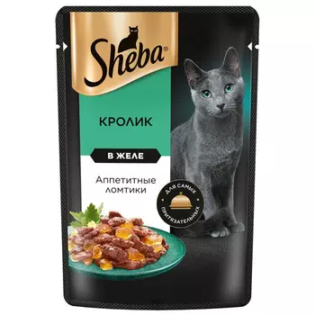корм для кошек SHEBA кролик в желе 75г