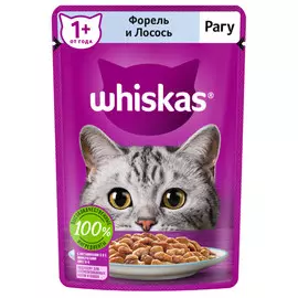 корм для кошек WHISKAS форель и лосось рагу 75г
