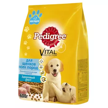 корм для щенков PEDIGREE с курицей 600г от 2мес. для всех пород