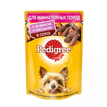 корм для собак PEDIGREE с ягненком и овощами в соусе 85г для мини пород