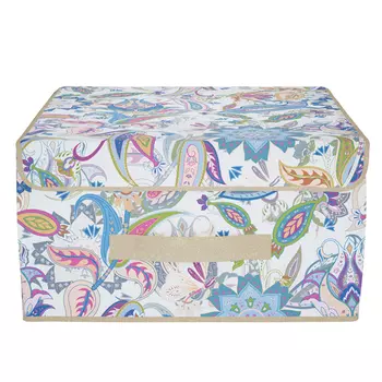 коробка для хранения HAUSMANN Paisley 30x30x16см с крышкой ПЭТ бежевый