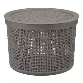 коробка IDEA Бязь 2л 17х12,5см круглая с крышкой пластик французский серый