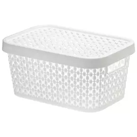 коробка IDEA Пирула белый 1,5л 19х13х9см с крышкой пластик