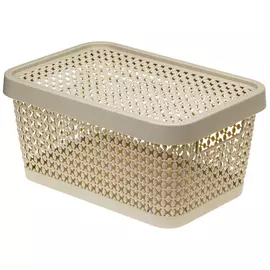 коробка IDEA Пирула латте 12л 38х26х18см с крышкой пластик