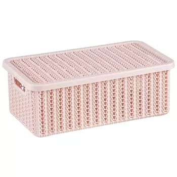 коробка IDEA Вязание чайная роза 3л 9,5х15х27см с крышкой пластик