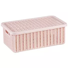 коробка IDEA Вязание чайная роза 3л 9,5х15х27см с крышкой пластик