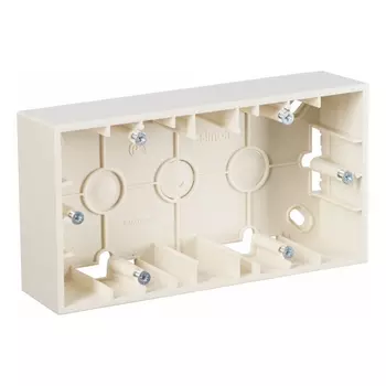 коробка монтажная для накладного монтажа 2 поста слоновая кость