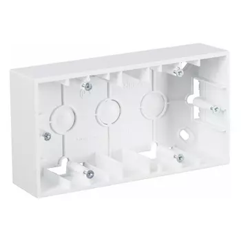 коробка монтажная для накладного монтажа 2 поста белый