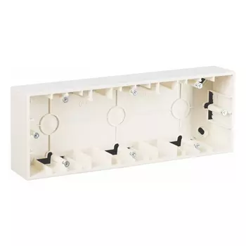 коробка монтажная для накладного монтажа 3 поста слоновая кость