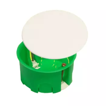 коробка разветвительная, под гипрок, 80х45 мм, с крышкой, пластиковые лапки