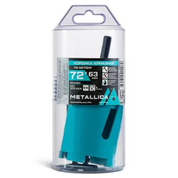 коронка алмазная METALLICA Optima по бетону 72x63мм