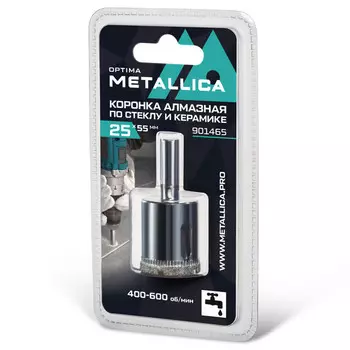 коронка алмазная METALLICA Optima по стеклу и плитке 25x55мм