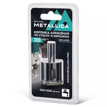коронка алмазная METALLICA Optima по стеклу и плитке 30x55мм