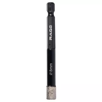 коронка алмазная RAGE by VIRA 8х45мм по керамограниту шестигранный хвостовик