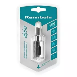коронка алмазная RENNBOHR 25мм с центрирующим сверлом