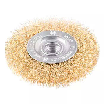 корщетка для УШМ MONOGRAM 100мм плоская латунь