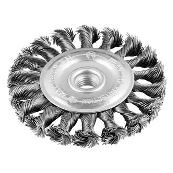 корщетка для УШМ MONOGRAM 100мм плоская витая сталь