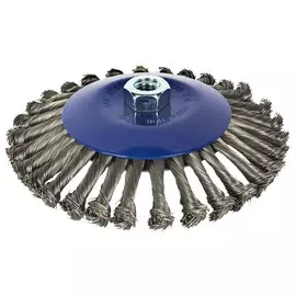 корщетка для УШМ ПРАКТИКА 175мм дисковая витая проволока