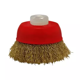 корщетка для УШМ VIRA, 65 мм, чашеобразная, латунированная витая проволока