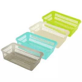корзина, 25х15х7 см, 2 л, для бытовых нужд, пластик, в ассортименте, без крышки