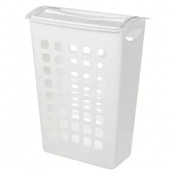 корзина для белья БЫТПЛАСТ 38л 43х26х58см с поворотной крышкой пластик белый