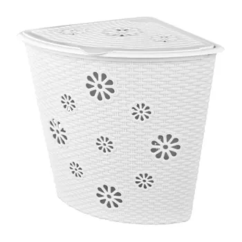 корзина для белья Плетенка 35л угловая пластик