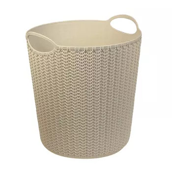 корзина для бумаг IDEA Вязание белый ротанг 10л с ручками пластик
