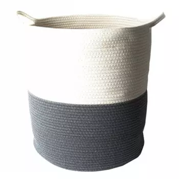 корзина для хранения TODELIA Barcus 430х430х470мм хлопчатобумажное волокно бежевая/темно-зеленая