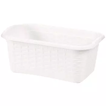 корзина GENSINI Rattan, 24x15x10 см, 3 л, для бытовых нужд, пластик, без крышки, белый