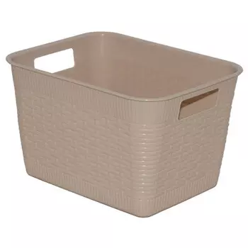 корзина GENSINI Rattan 28x21,5x17,5см 7л для бытовых нужд без крышки пластик бежевый