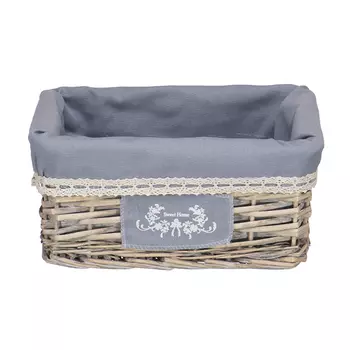 корзина ЛЕН с чехлом 340х250х150мм серая ива