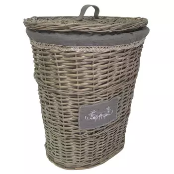корзина овальная 450x360x270мм серая ива/х/б съемный чехол