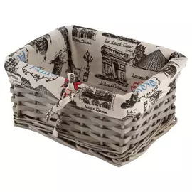 корзина ПАРИЖ с чехлом 240х180х120мм серая ива