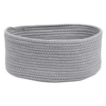 корзина для хранения плетеная овальная 250х150x100мм хлопковая плеть серая