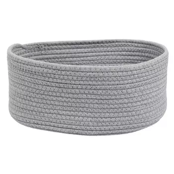 корзина для хранения плетеная овальная 300х200x120мм хлопковая плеть серая