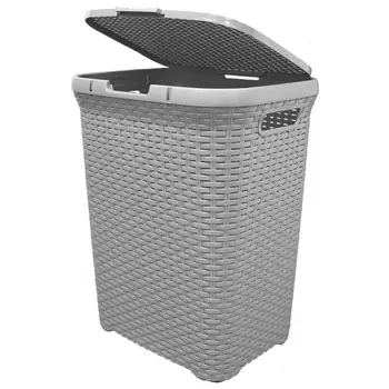 корзина ПОЛИМЕРБЫТ Артлайн 60л 44х34,5х55,5см пластик с крышкой