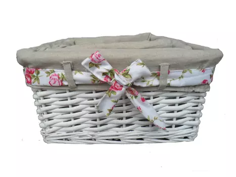 корзина с чехлом, 410x300x200 мм, белая ива