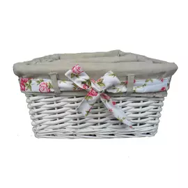 корзина с чехлом, 410x300x200 мм, белая ива