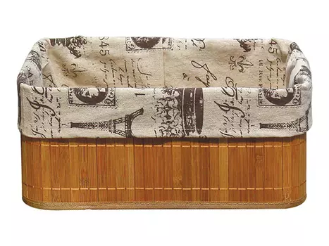 корзина складная BLB-09-1, 380х280х160 мм, натуральная, бамбук, лен