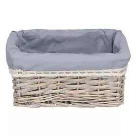 корзина стеллажная ЛЁН 265x180x120мм серый дерево/ткань