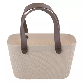 корзина-сумка TODELIA 30х15,5х17,3см 5,5л пластик, ТПР-резина бежевая