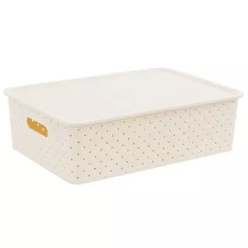 корзина VIOLET Береста 7.5л 350х245х105мм слоновая кость с крышкой пластик