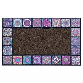 коврик ATTRIBUTE Mosaic Quadro 45х75см фиолетовый резина, полипропилен