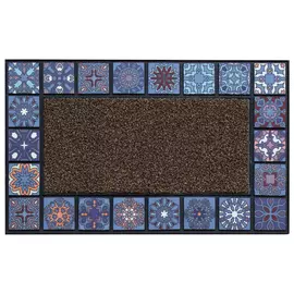 коврик ATTRIBUTE Mosaic Quadro 45х75см синий резина, полипропилен
