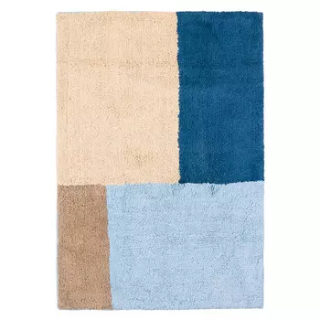 коврик для ванной MOROSHKA Naturel 60х90см хлопок бежево-синий