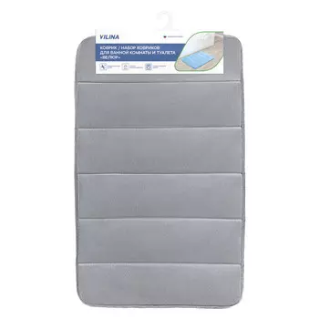 коврик для ванной ВИЛИНА Велюр 50х60см ПВХ светло-серый